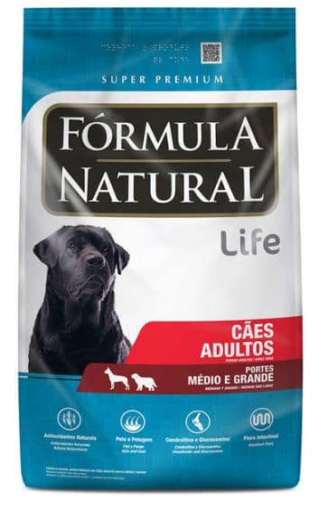 Ração Fórmula Natural Life Super Premium para Cães Adultos de Raças Média e Grande
