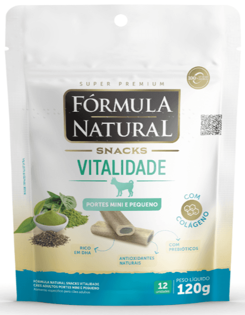 Snacks Fórmula Natural Vitalidade Cães Adultos Portes Mini e Pequeno
